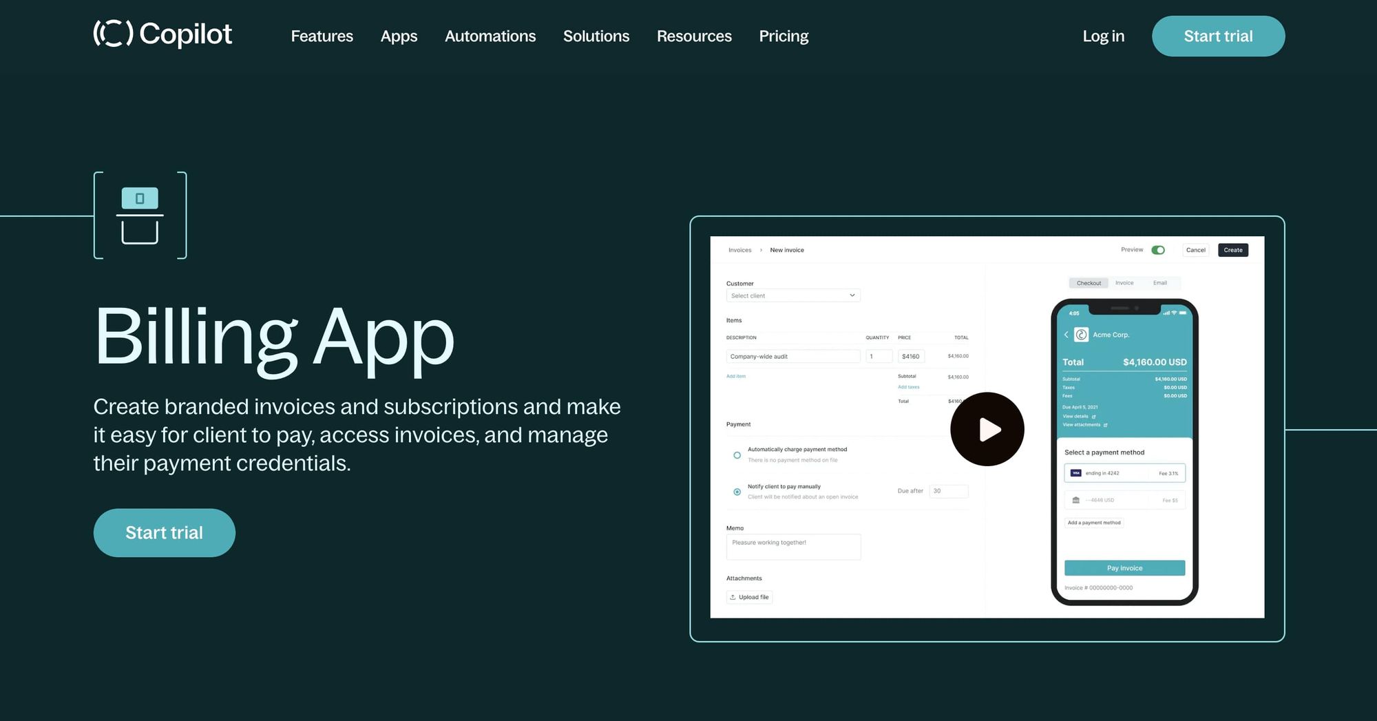 Assembly invoicing app