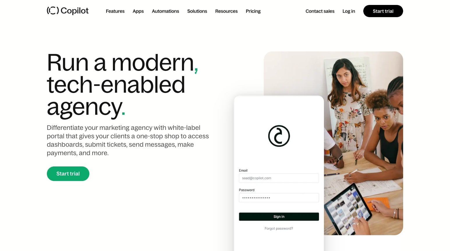 Assembly for marketing agencies