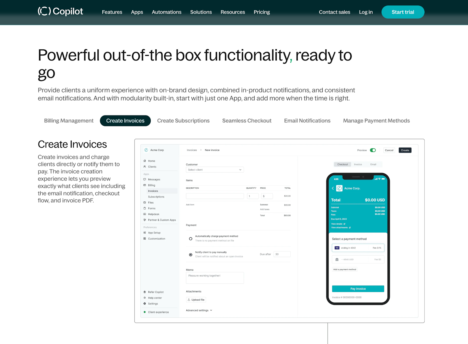 Assembly for invoicing