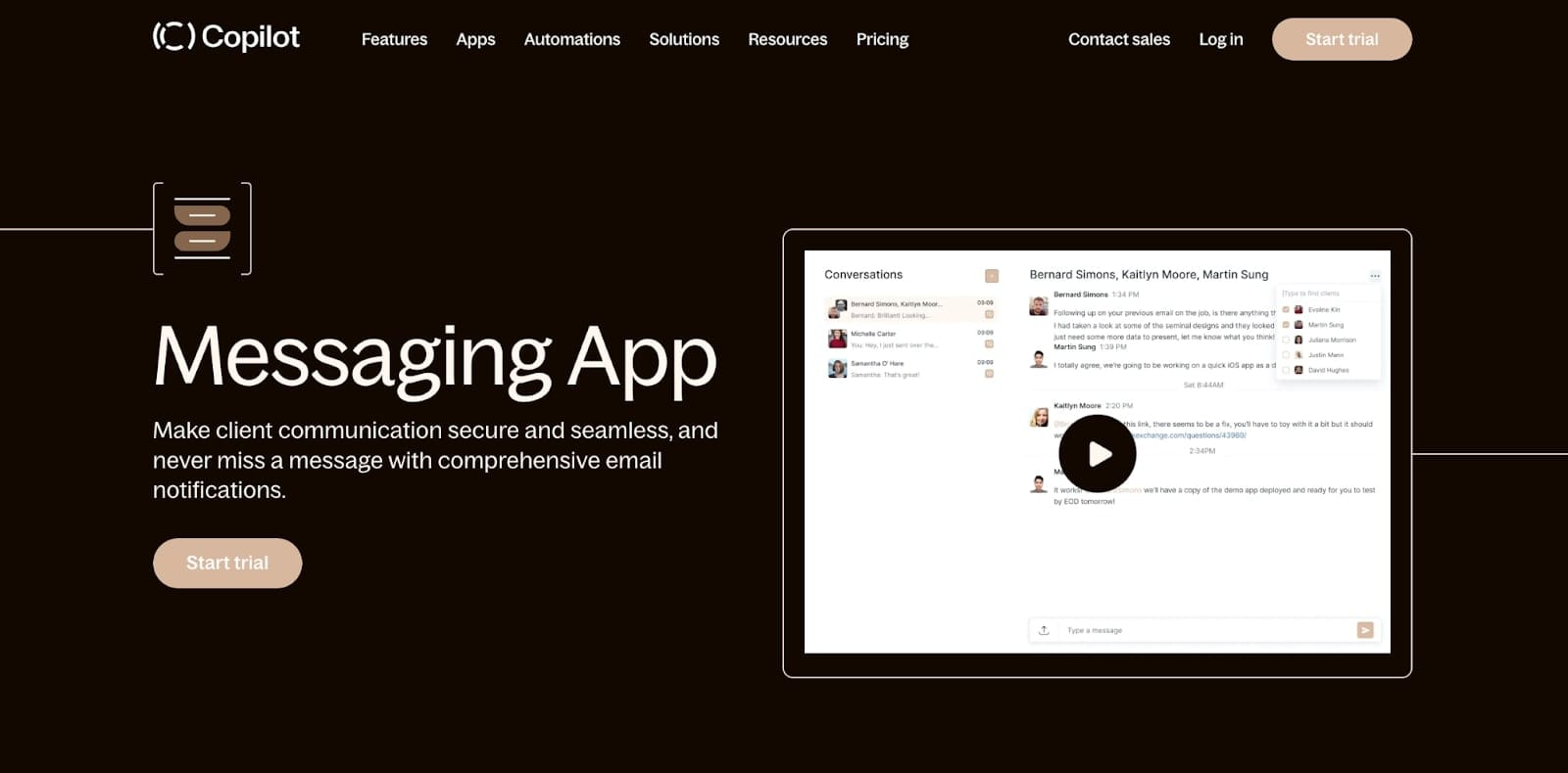 Assembly messaging app