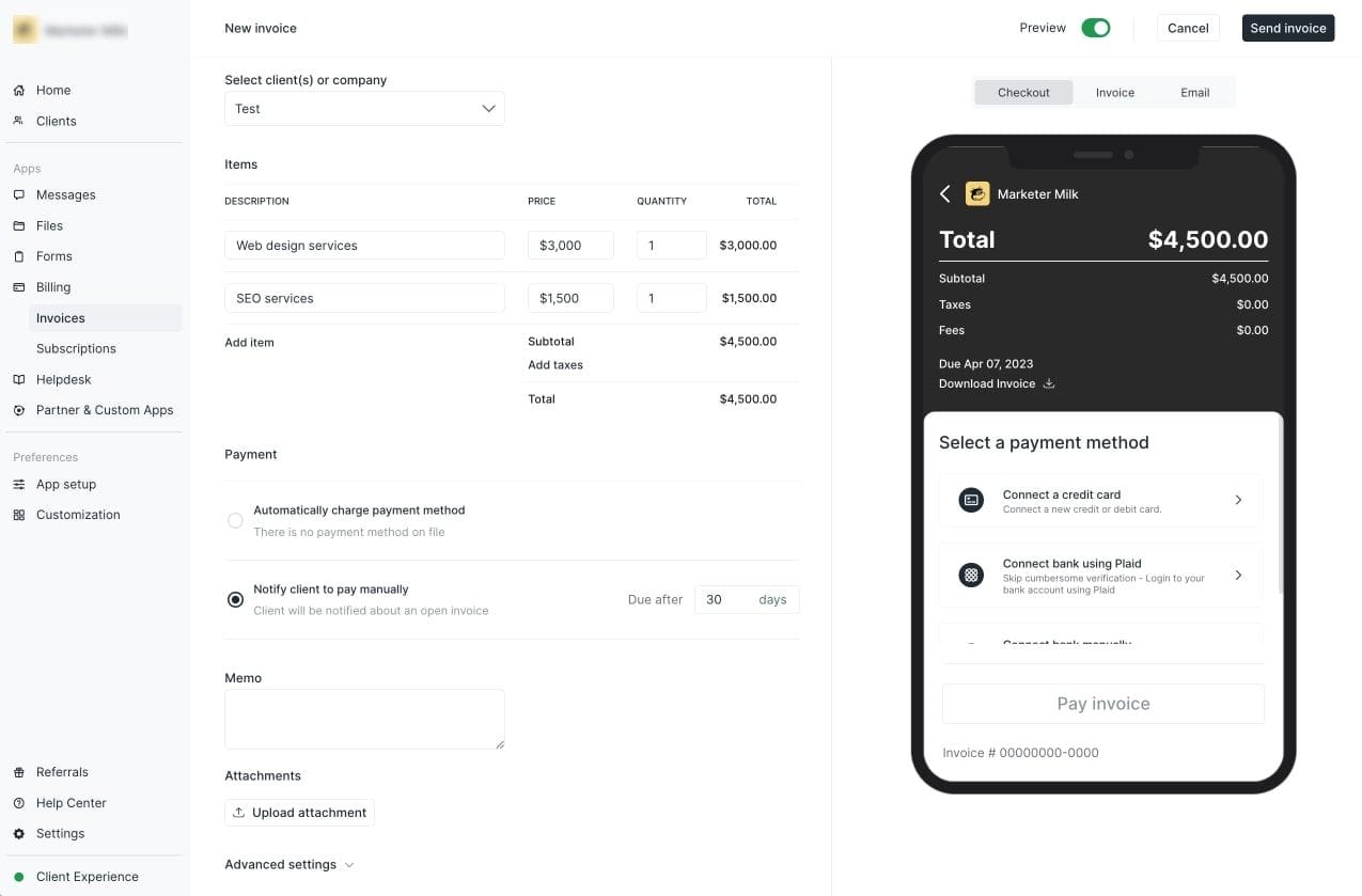 Creating branded invoices in Assembly