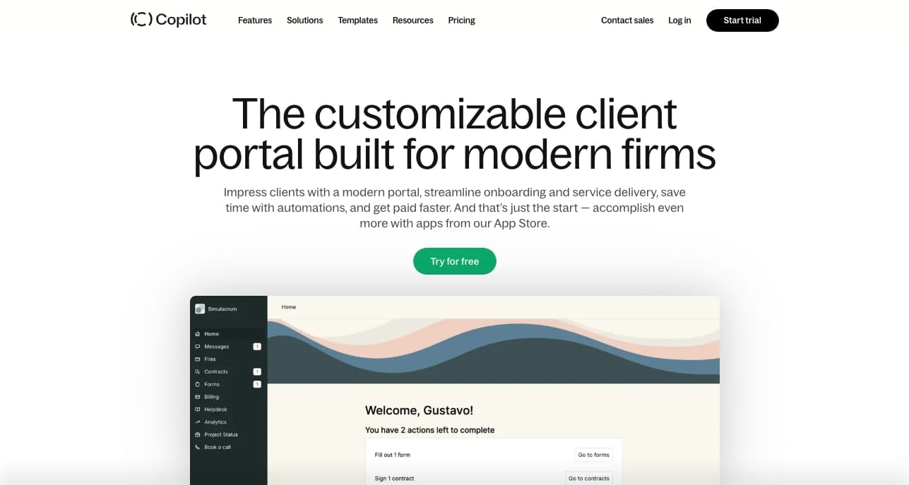 Assembly for client portals