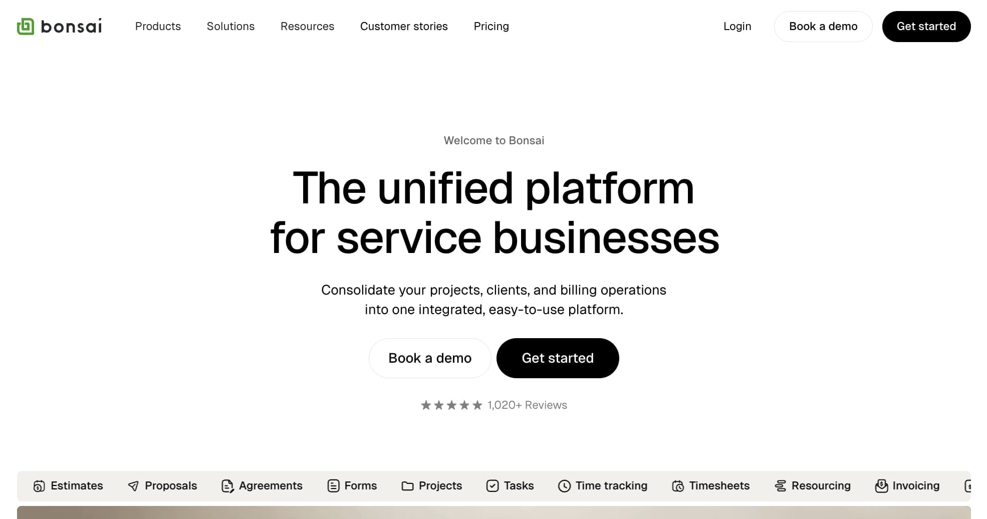 Bonsai service business platform