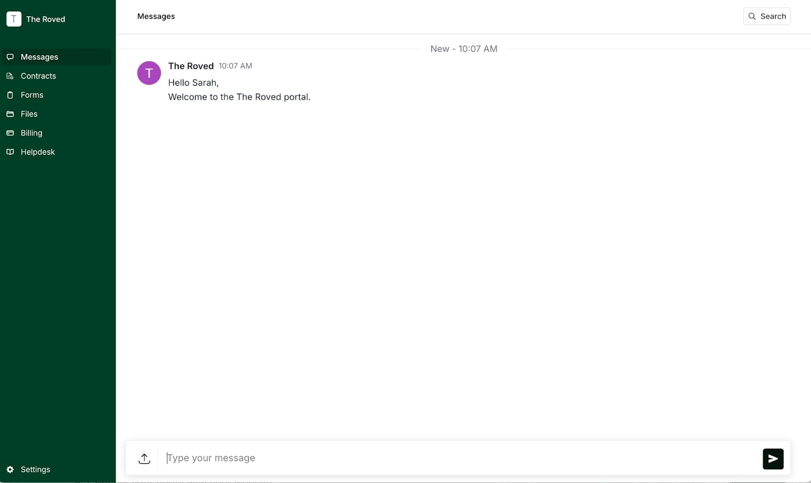 Client onboarding welcome message