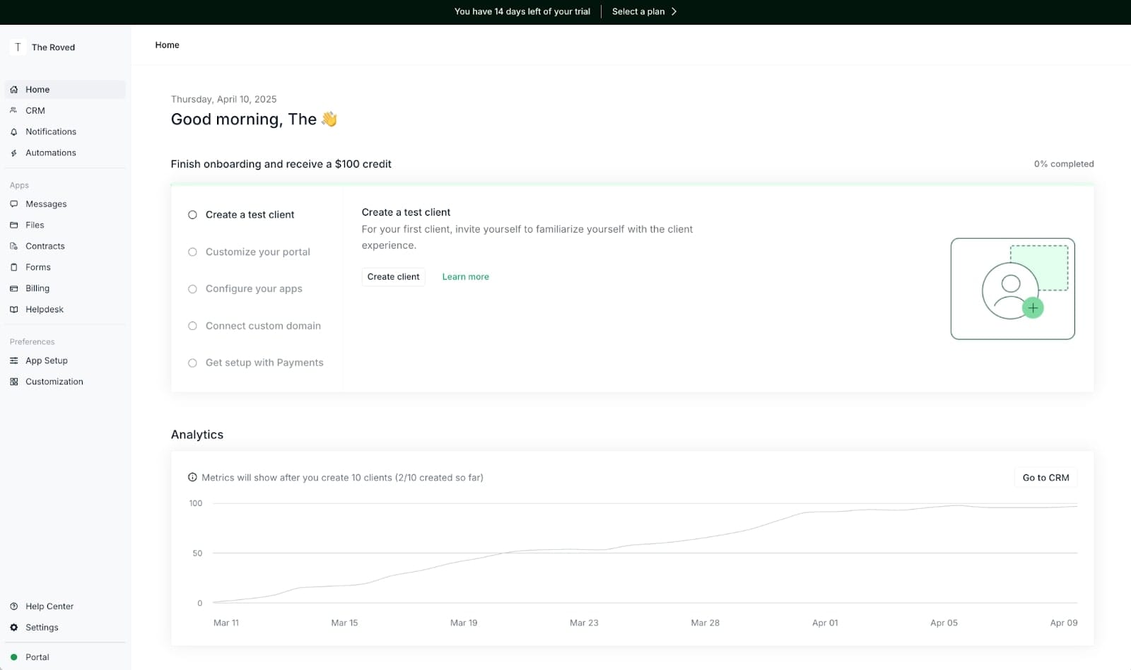 Onboarding dashboard in Assembly