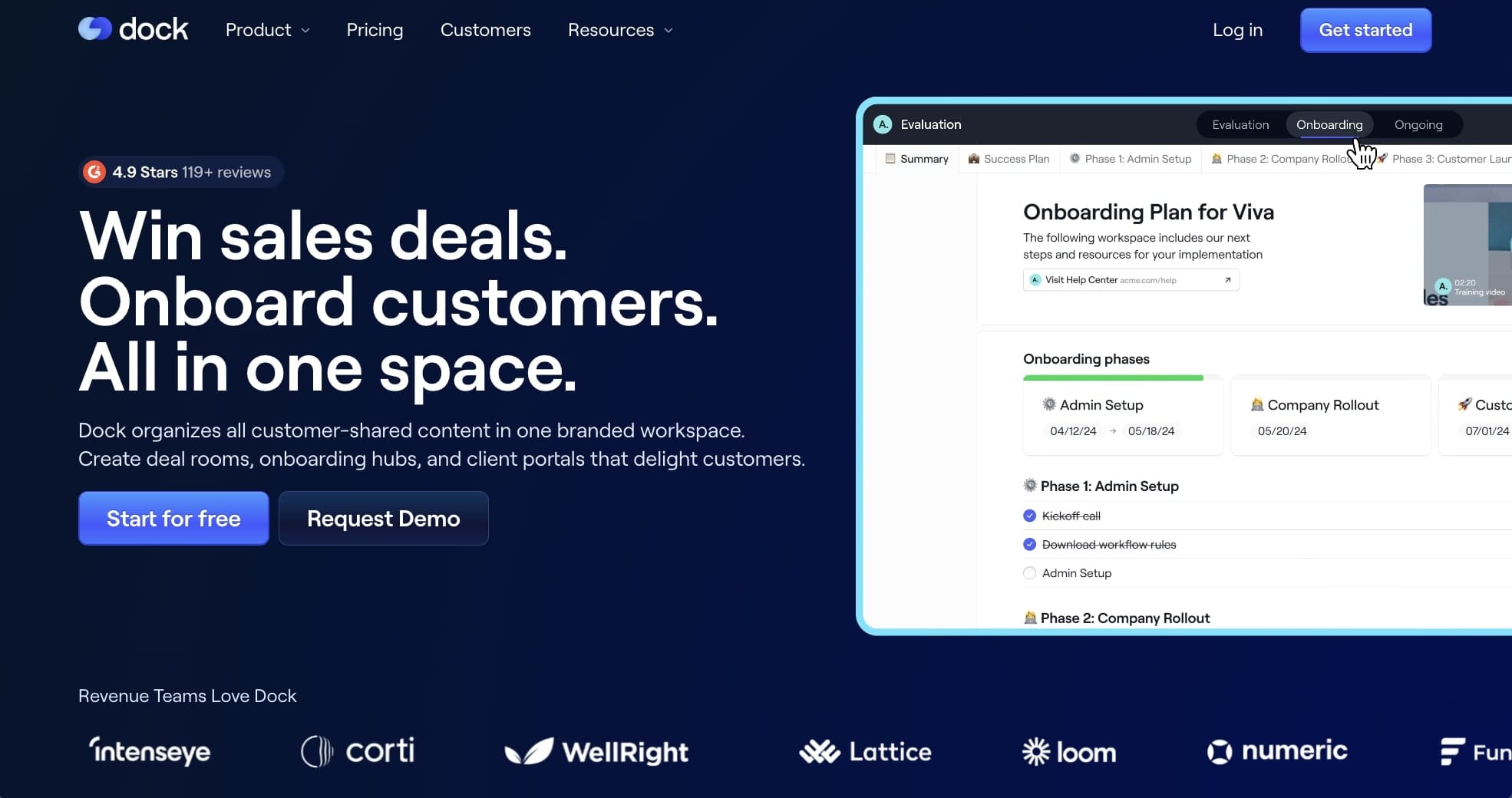 Dock customer onboarding platform