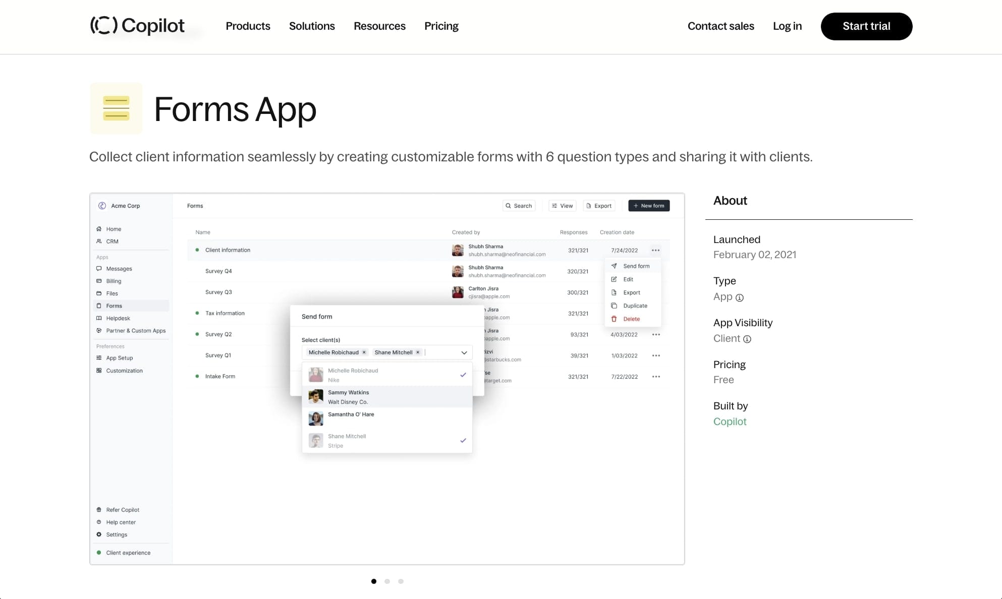 Intake forms in Assembly