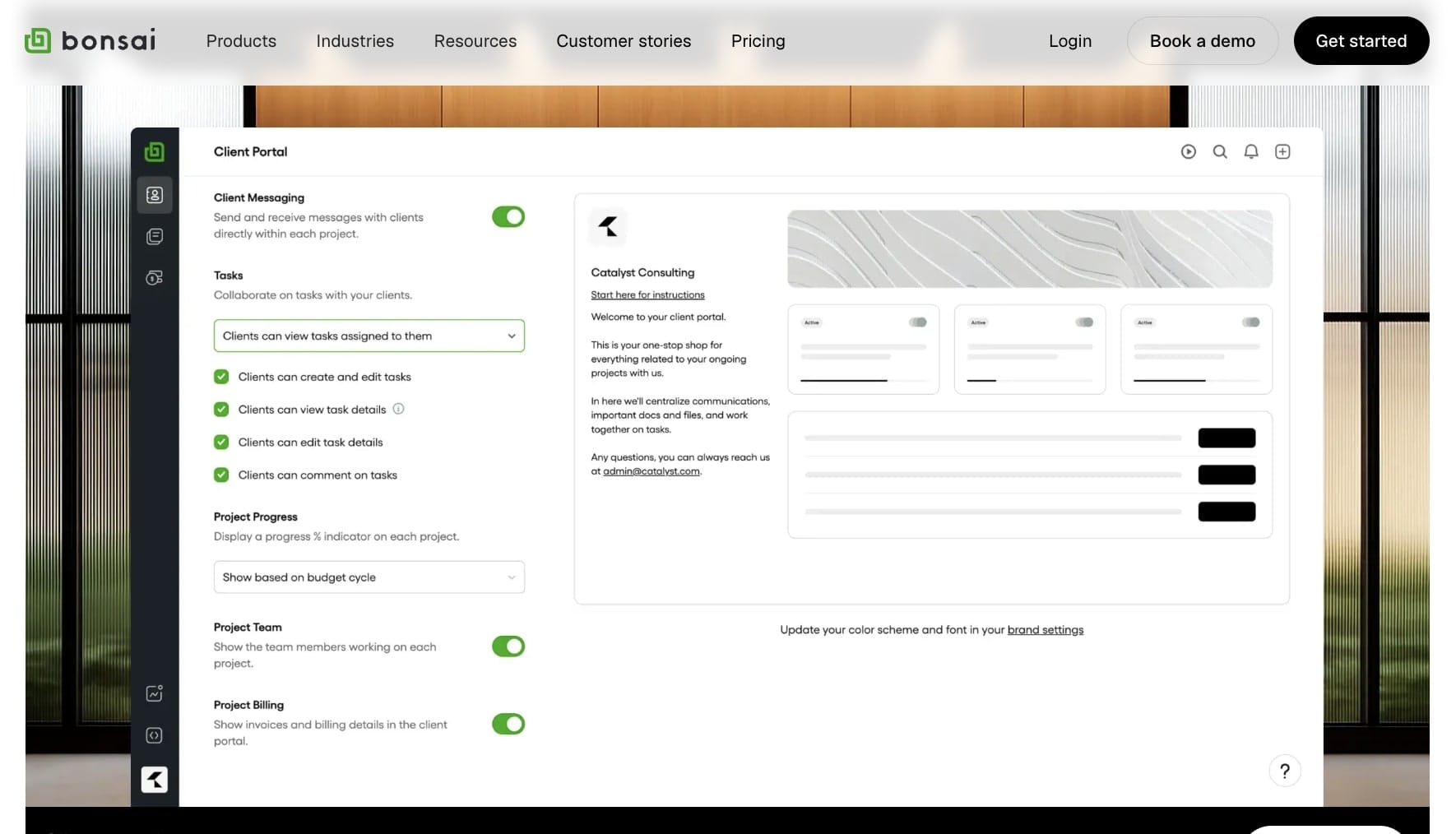 Bonsai client portal template
