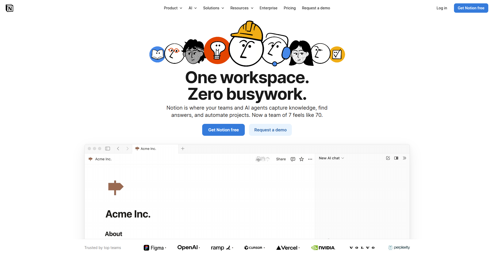 Notion homepage
