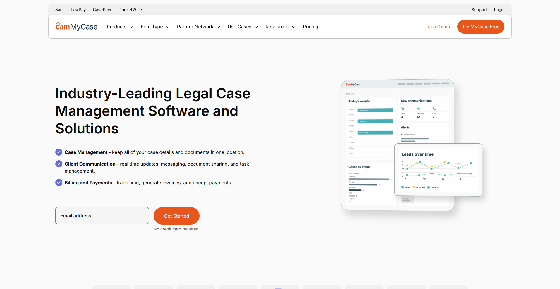 8am MyCase homepage