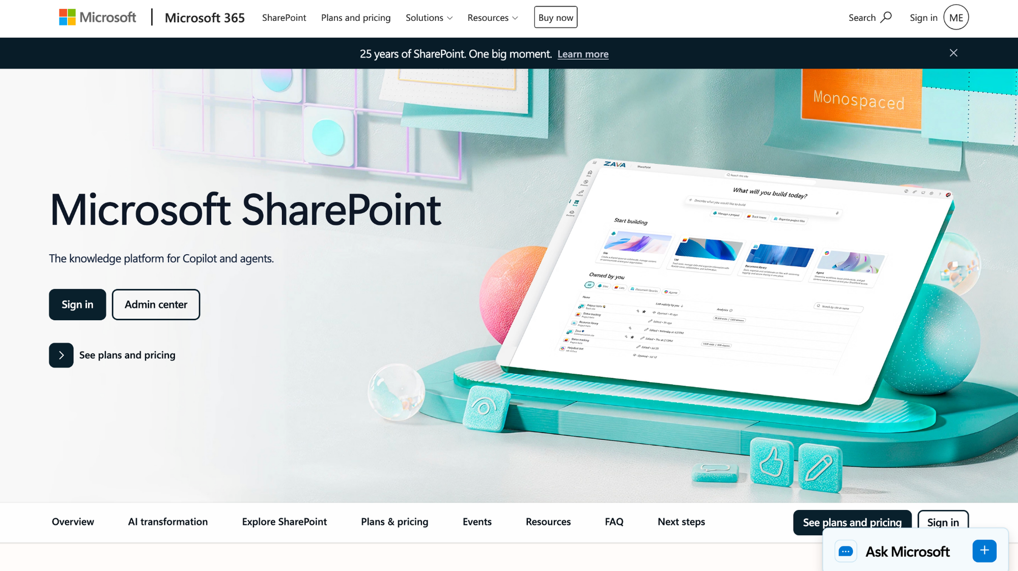 SharePoint homepage