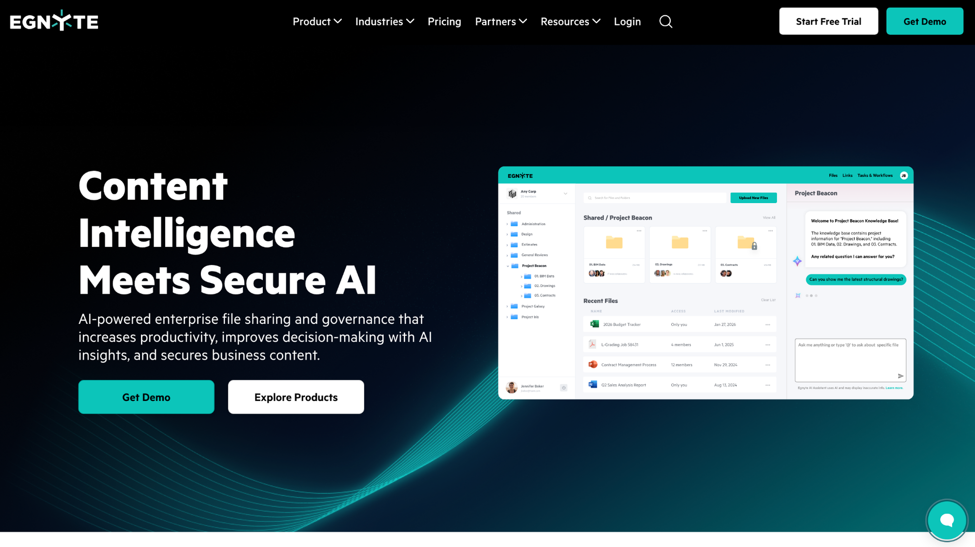 Egnyte homepage