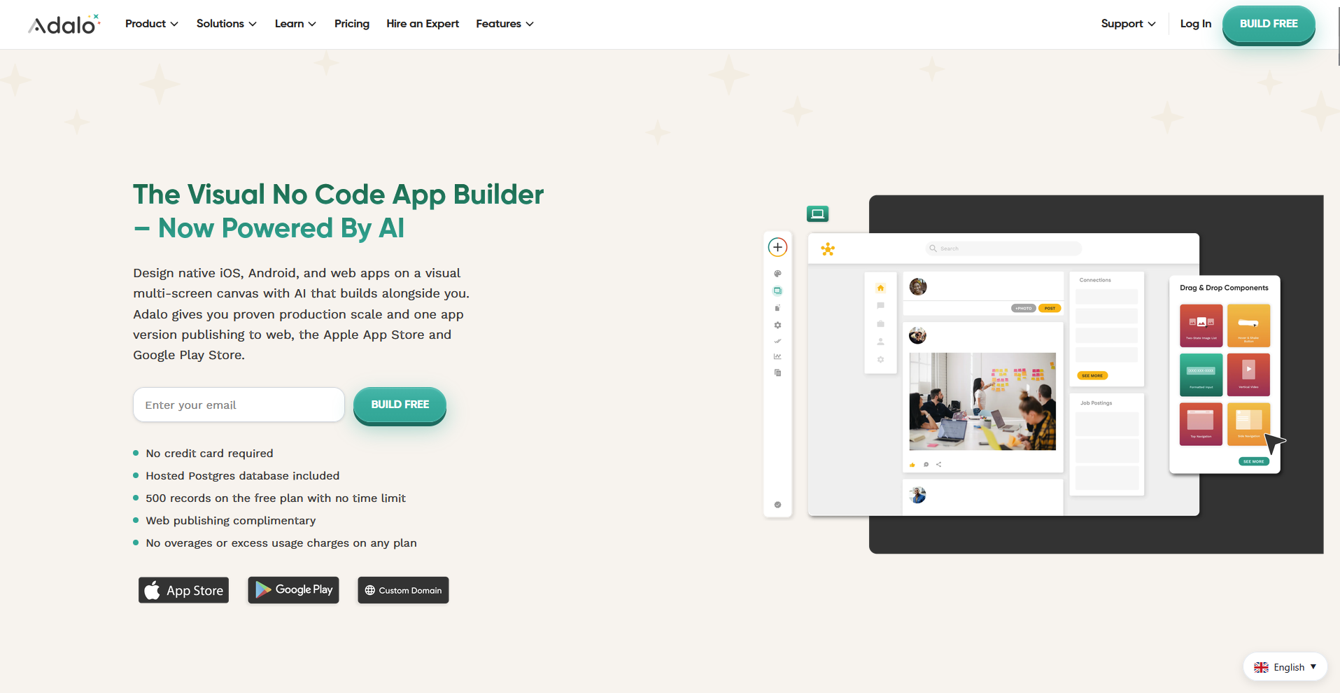 Adalo homepage