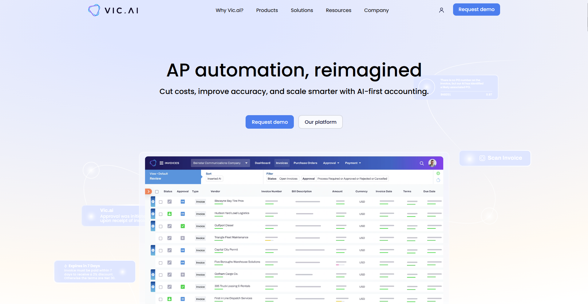 Vic.ai homepage