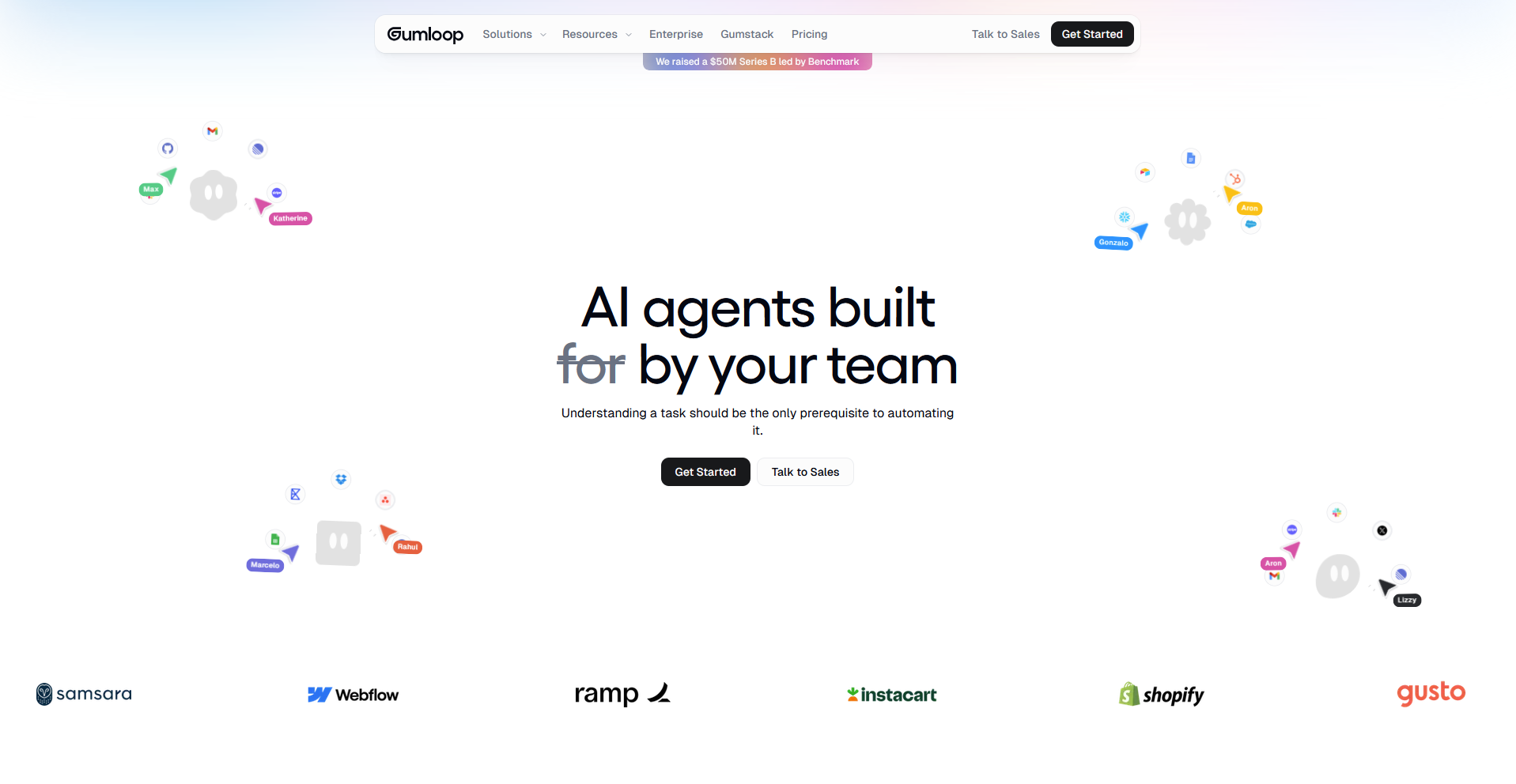 Gumloop homepage