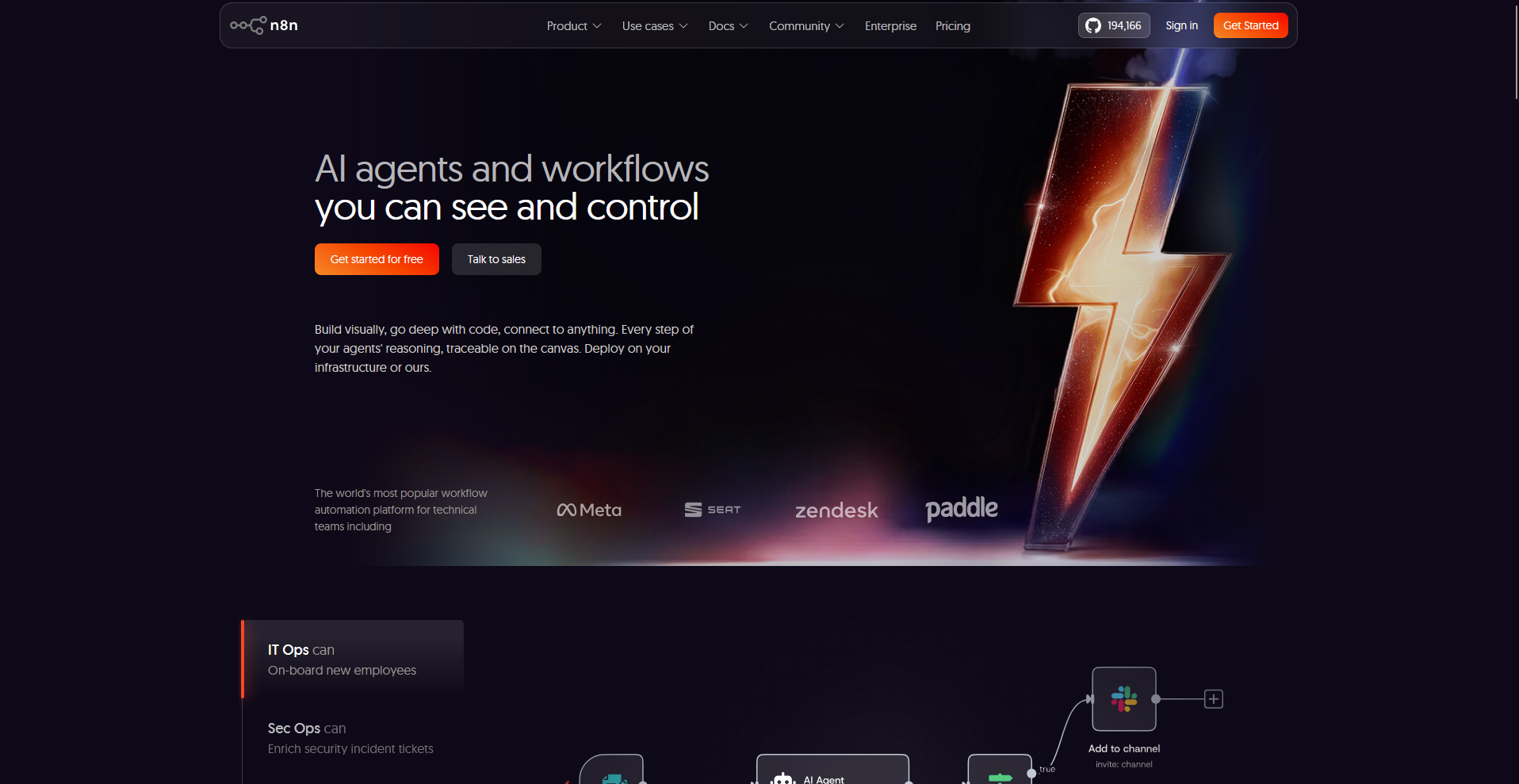 n8n homepage