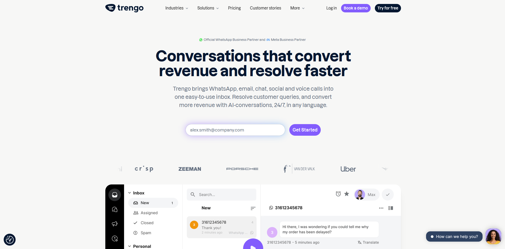 Trengo homepage