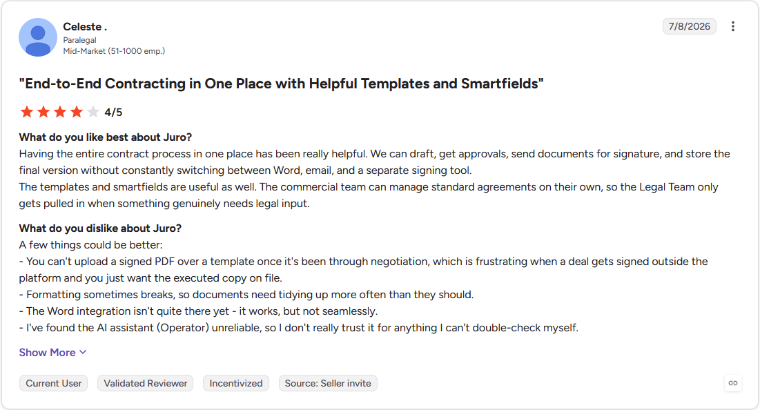 Review by Celeste. on G2