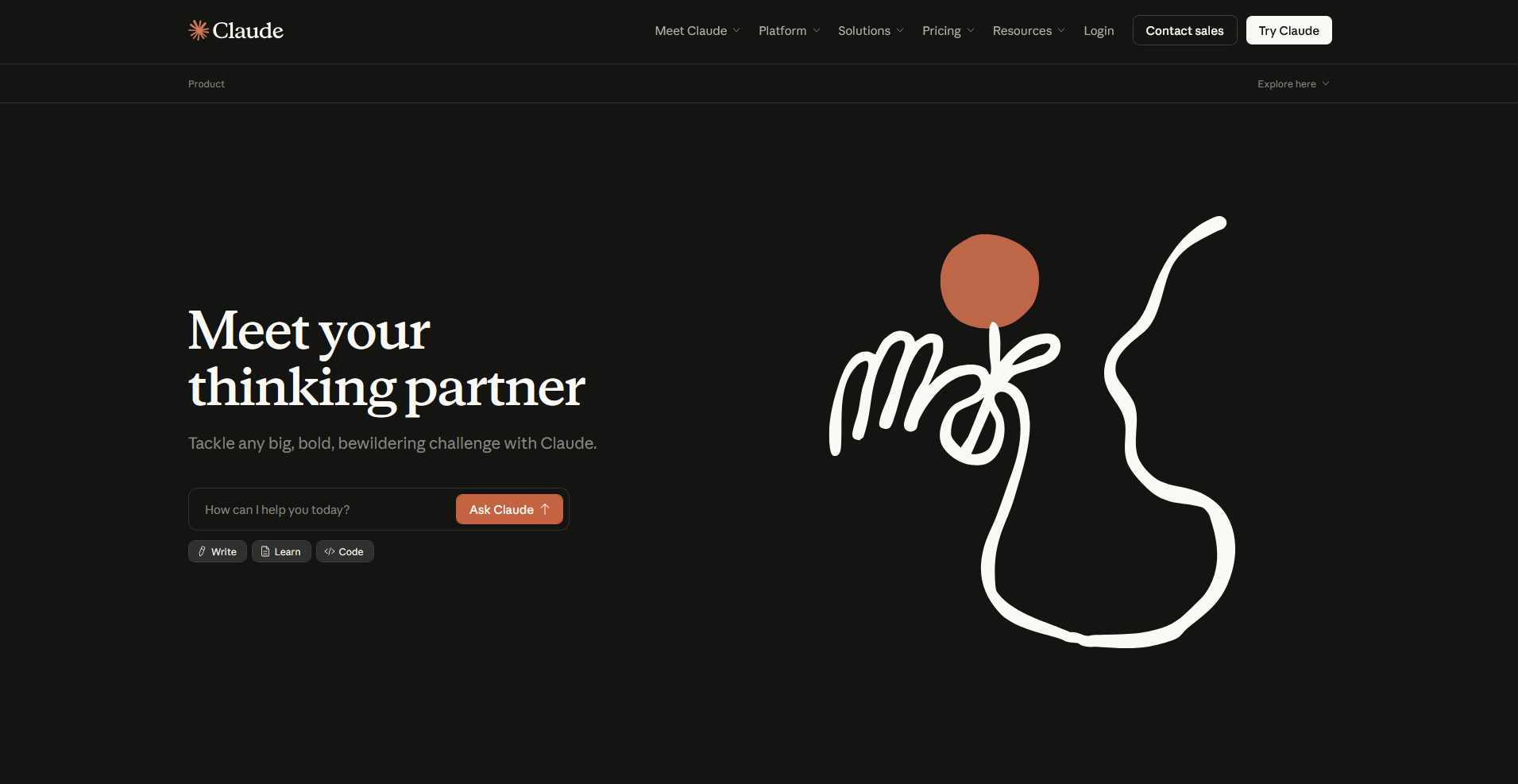 Claude homepage