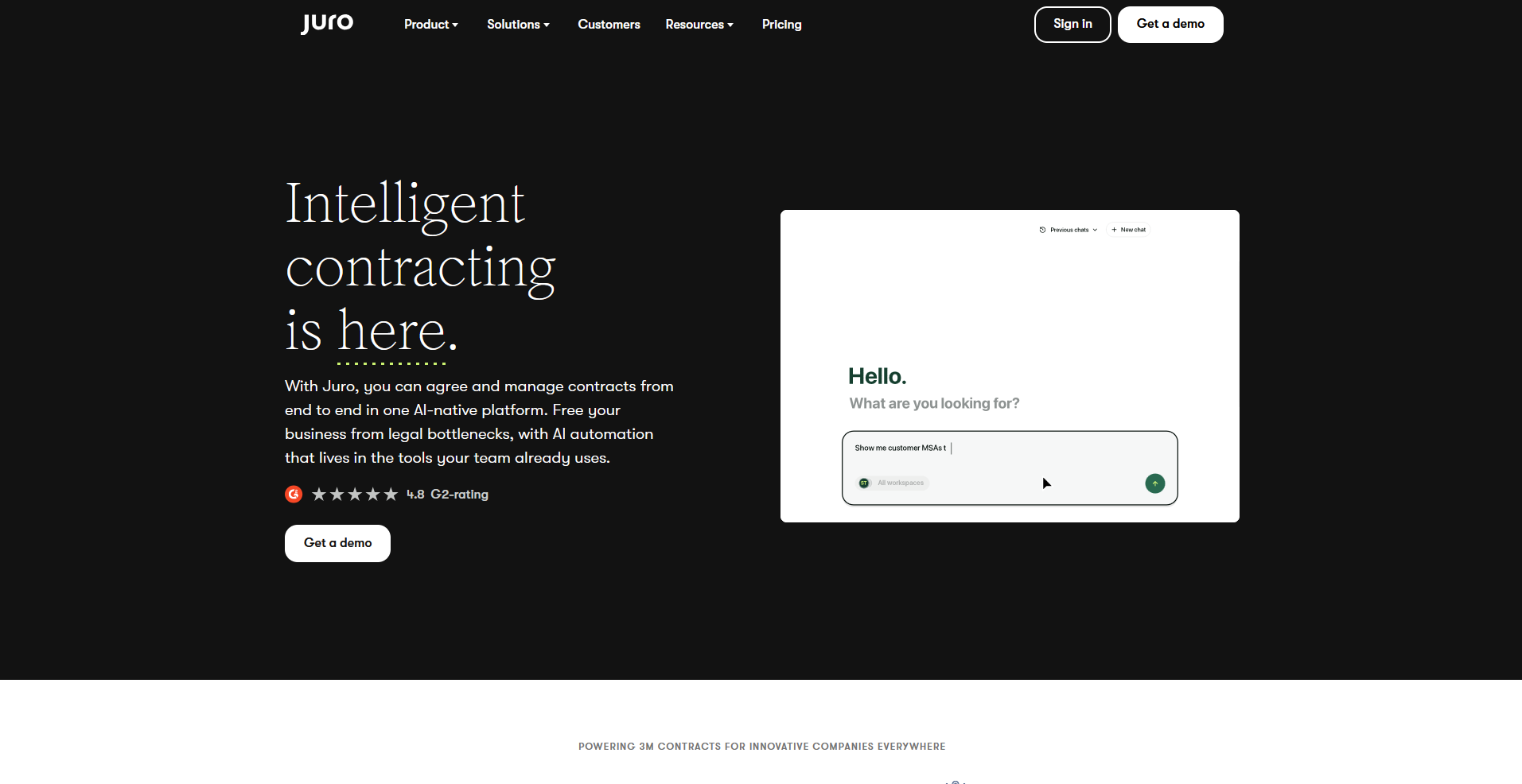 Juro homepage