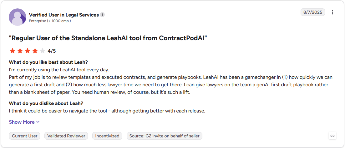 Review by Verified User in Legal Services on G2