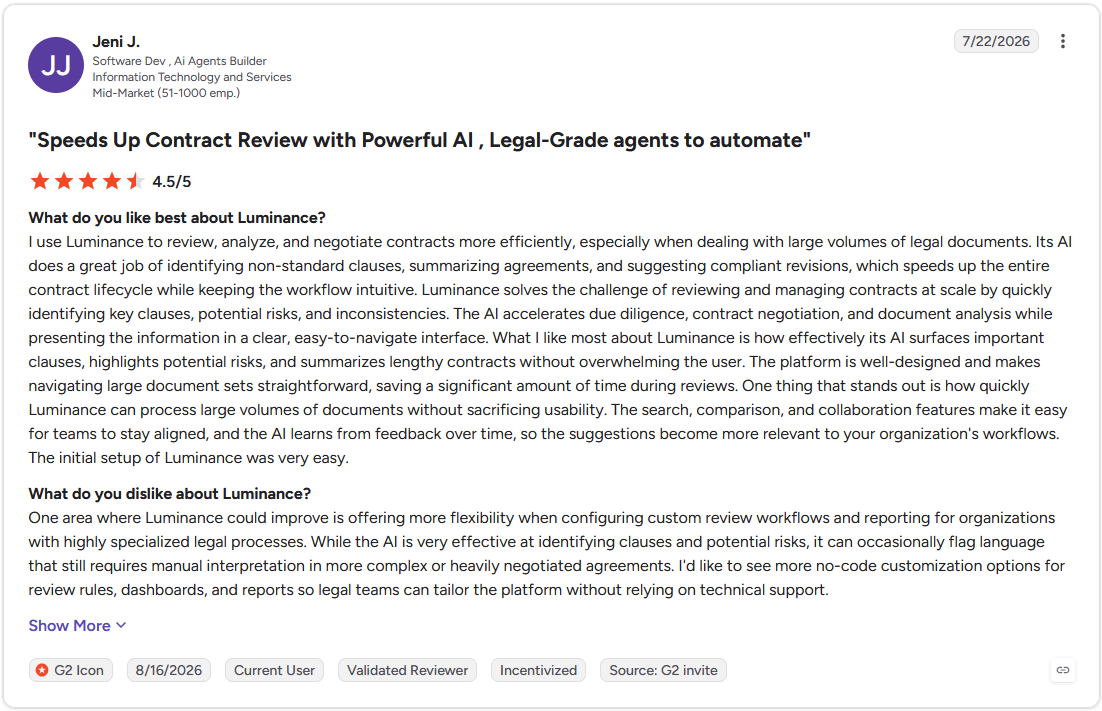 Review by Jeni J. on G2