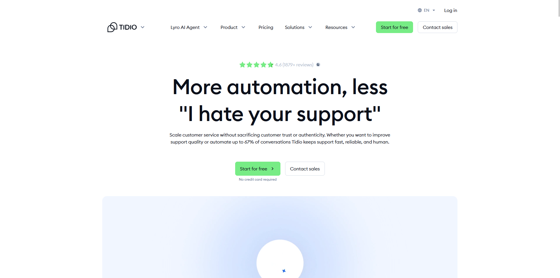 Tidio homepage