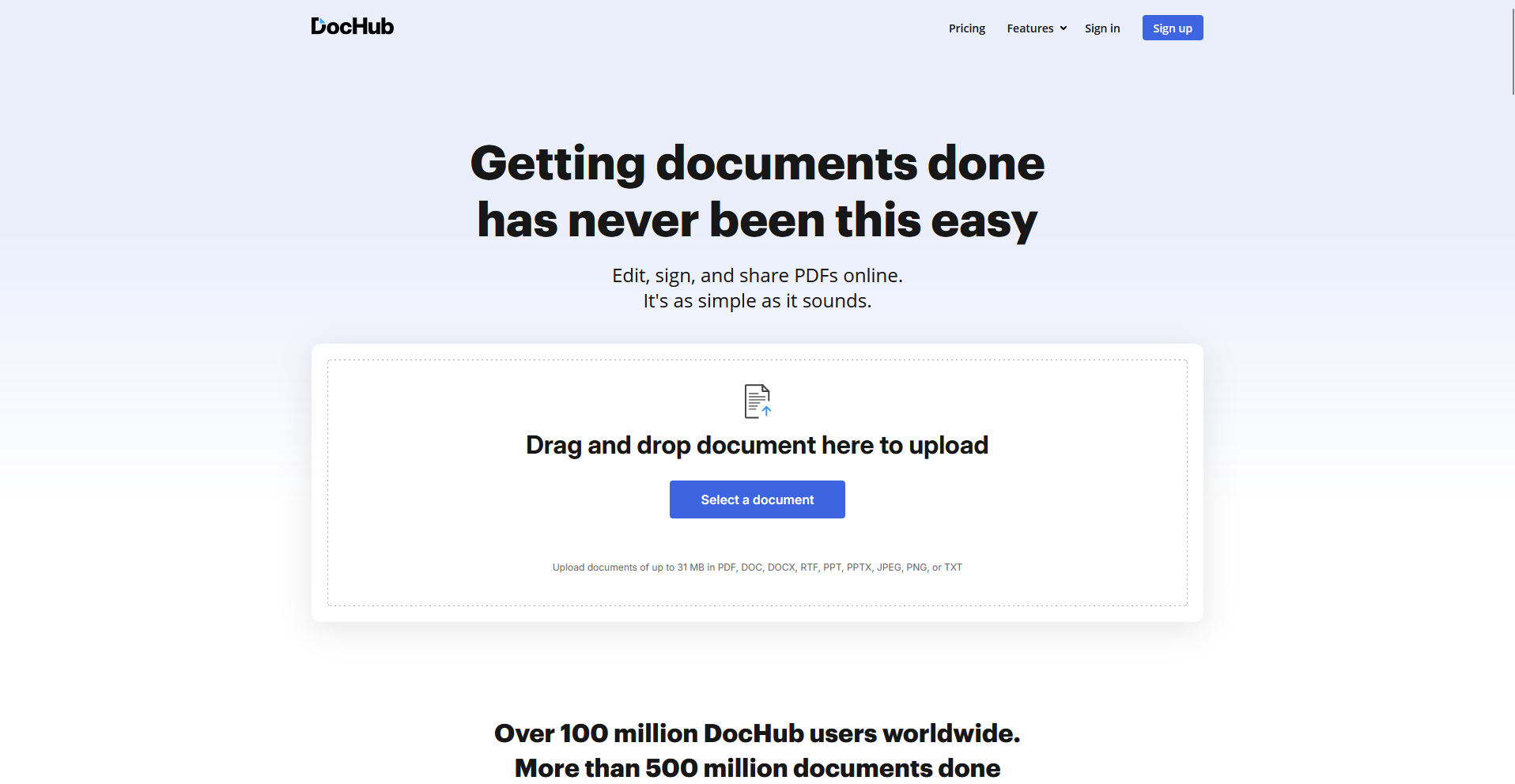 DocHub homepage