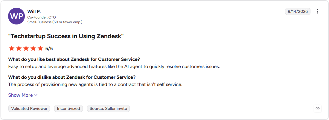 Review by Will P. on G2
