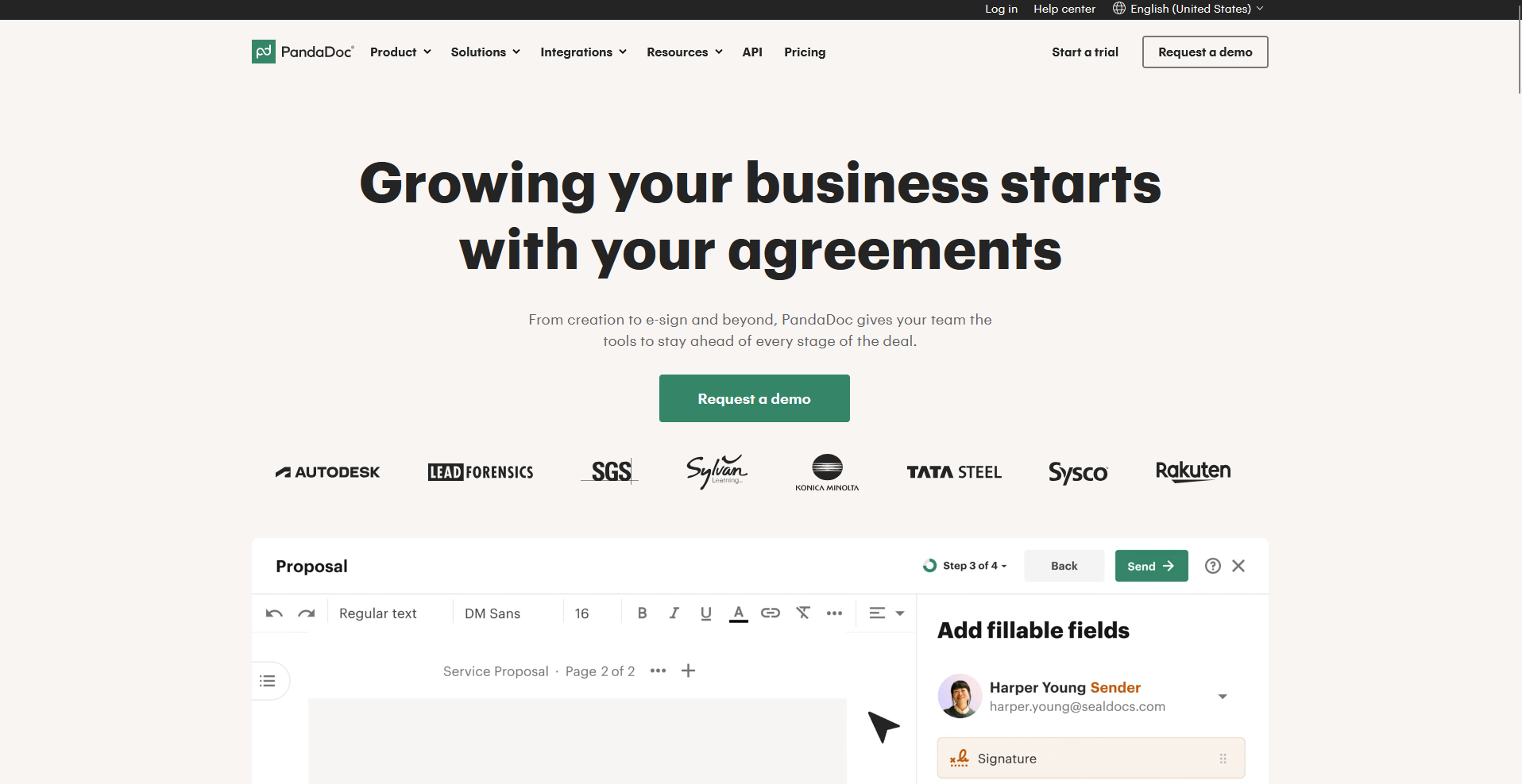 PandaDoc homepage
