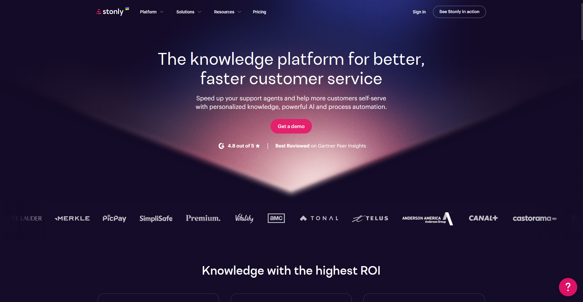 Stonly homepage