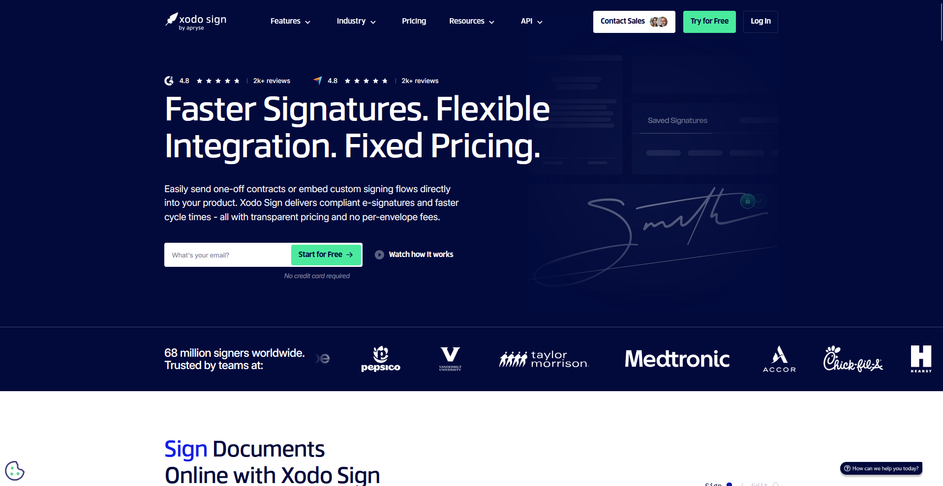 Xodo Sign homepage