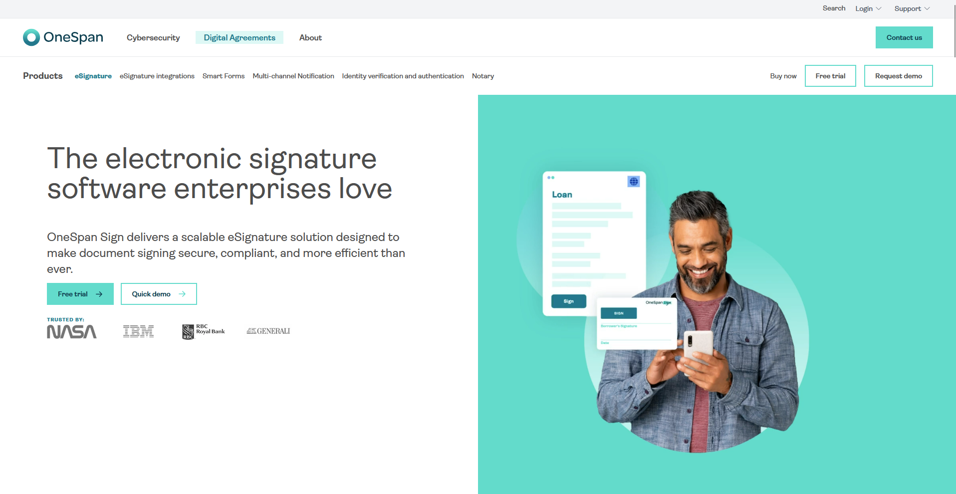 OneSpan Sign Homepage