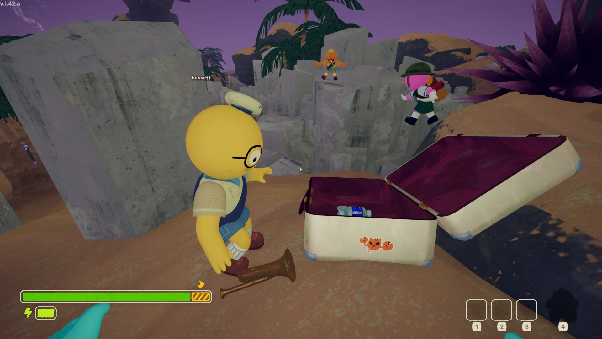 A player in Peal ruffles through a suitcase.
