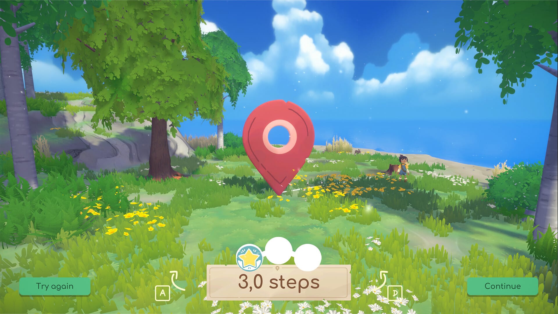 A red map pin, but dropped for real in a grassy field.