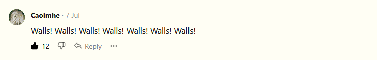 Caoimhe: Walls! Walls! Walls! Walls! Walls! Walls! Walls!