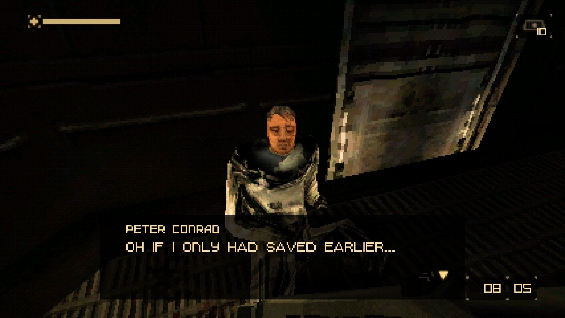 An injured astronaut laments: "If only I had saved earlier".