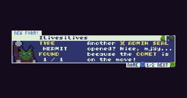 "Another Admin Seal opened? Nice, mjay... because the comet is on the move!" says a character called Ilivesilives.