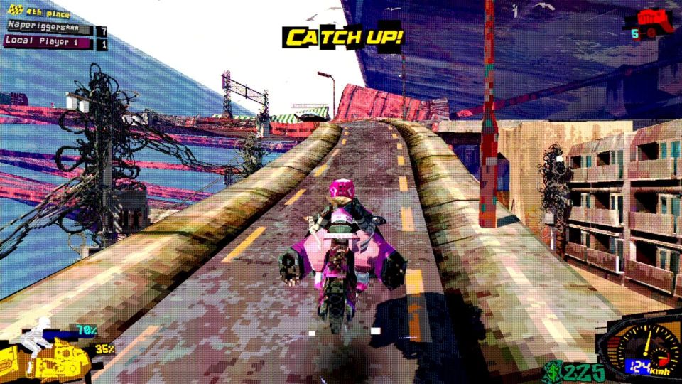 A hoverbike hurtler that always ends in a ragdoll brawl