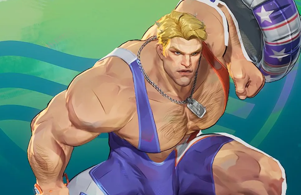 Promo artwork of Captain America in Marvel Rivals, with his bulging crotch extending out of the frame.