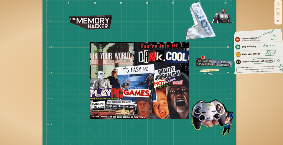 Make a collage with old magazines in your browser