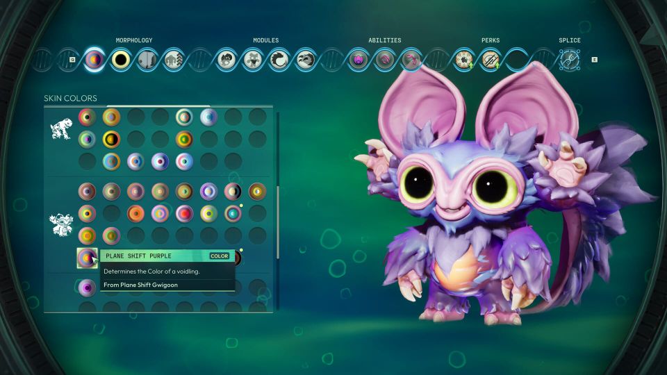 A furby or gremlin with big ears and eyes in a character creator screen.