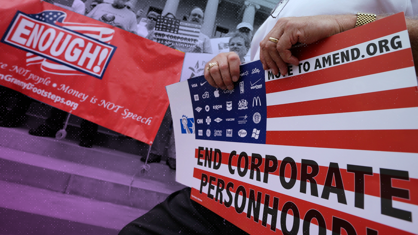 Graphic depicting corporate money flowing into US political campaigns