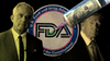 In a composite image, a needle filled with money injects an FDA sign flanked by HHS Secretary Robert F. Kennedy, Jr. and President Donald Trump.
