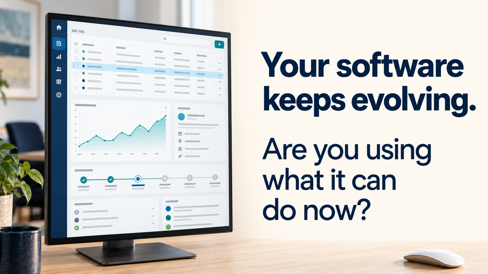 Business software dashboard representing existing digital capability being reviewed.