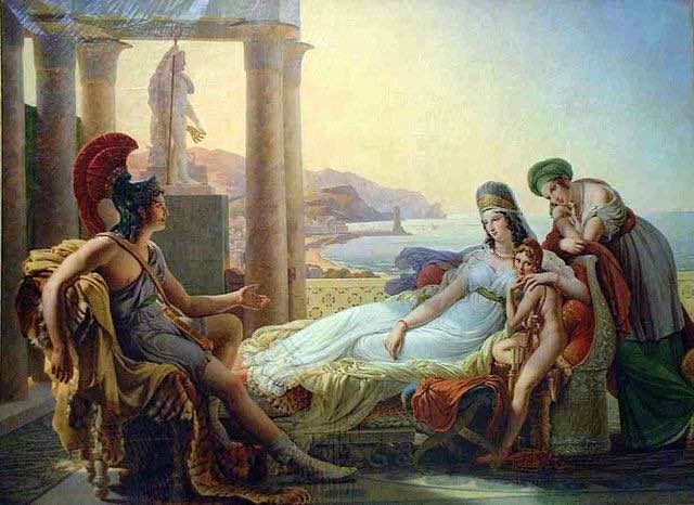 En esta pintura de Pierre-Narcise Guérin se puede ver a Eneas hablando con Dido la Reina de Cartago.