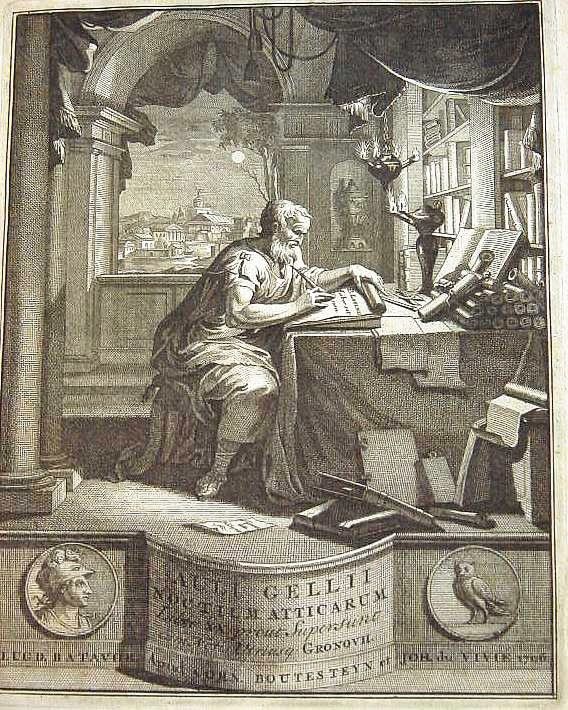 Fronstipicio de una edición en latin de Noches Áticas de Aulo Gelio