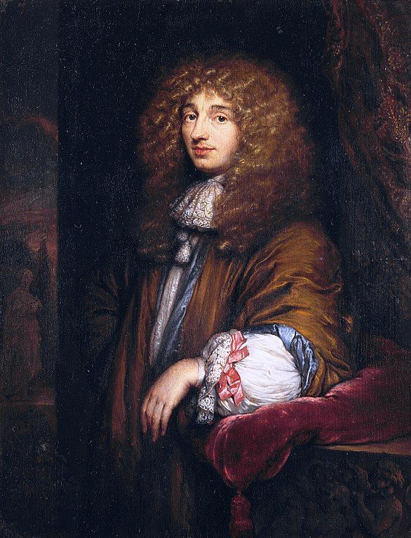 Christiaan Huygens descubridor de la luna Titán. Pintura realizada por Caspar Netscher en 1671. Vía Wikimedia Commons.