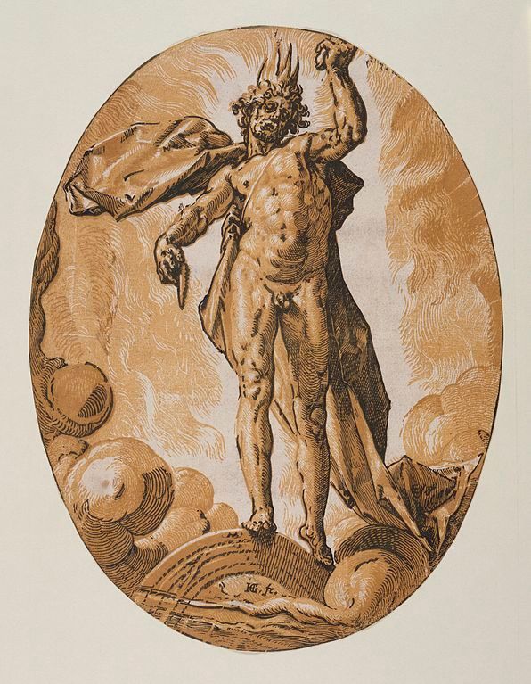 Representación de Helios según un grabado de madera