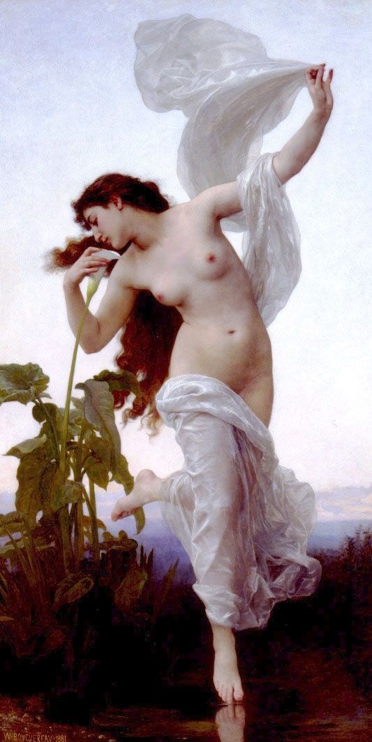 Eos en un cuadro titulado “La Aurora” del pintor francés William-Adolphe Bouguereau. Vía Wikimedia Commons.